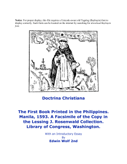 Doctrina Christiana The First Book Printed - Free