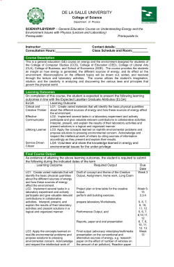 SCIENVP Syllabus