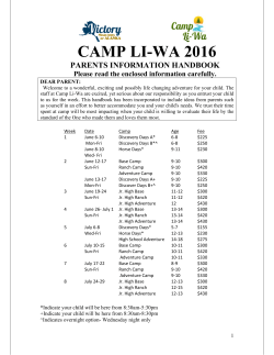 Parent Handbook - Camp Li-Wa