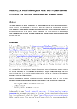 Measuring UK Woodland Ecosystem Assets and Ecosystem Services