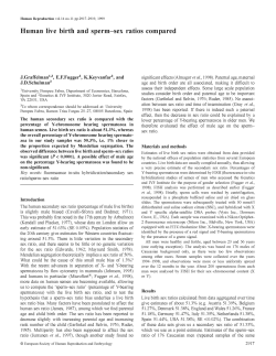 Human live birth and sperm