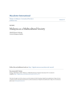 Malaysia as a Multicultural Society