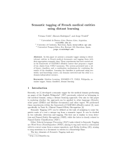 Semantic tagging of French medical entities using distant learning