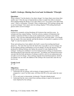 Lab#1: Icebergs: Raising Sea Level and Archimedes` Principle