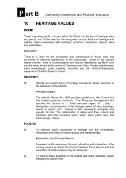 10 heritage values - Timaru District Council