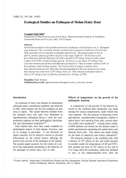 Ecological Studies on Pathogen of Melon Hairy Root