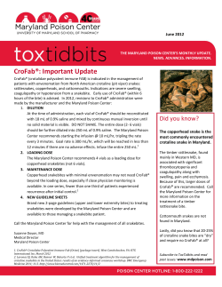 ToxTidbits (June 2012) - Maryland Poison Center
