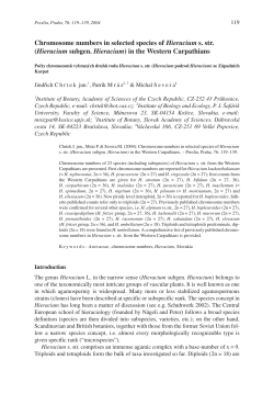 Chromosome numbers in selected species of Hieracium s. str.
