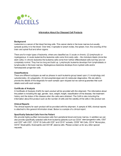 Information About Our Diseased Cell Products Background