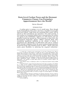 State-Level Carbon Taxes and the Dormant Commerce Clause: Can