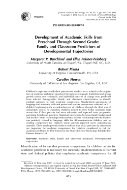Development of Academic Skills from Preschool Through Second