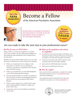 Become a Fellow - Psychiatric Society of Virginia