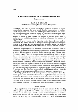 A Selective Medium for Pleuropneumonia -like