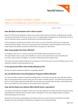 world vision sierra leone ebola outbreak questions