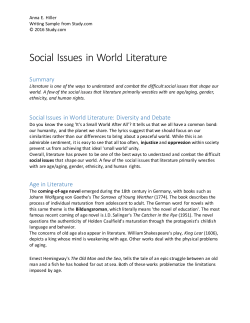 Social Issues in World Literature