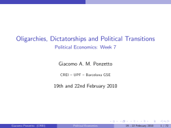 Oligarchies, Dictatorships and Political Transitions