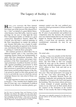 The Legacy of Buckley v. Valeo - Center for Competitive Politics
