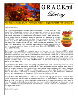 September 2015 - Fort Payne First United Methodist Church