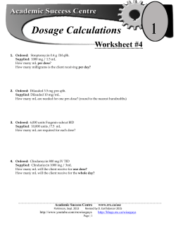 Dosage Calculations