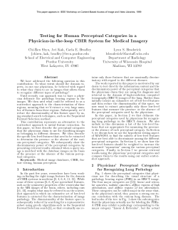 Testing for Human Perceptual Categories in a Physician-in-the