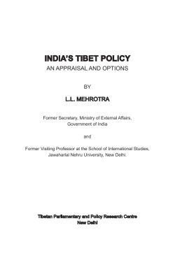 INDIA`S TIBET POLICY - Central Tibetan Administration