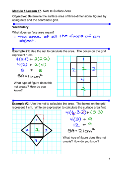 Module 5 Lesson 17наNets to Surface Area Objective: Determine