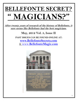 May 2012 Newsletter - Bellefonte Secrets