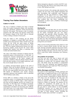 Tracing Your Italian Ancestors - Anglo