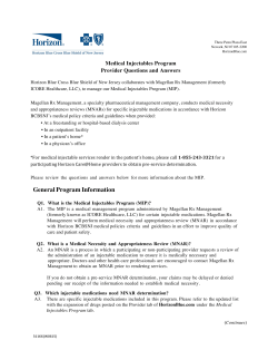 General Program Information - Horizon Blue Cross Blue Shield