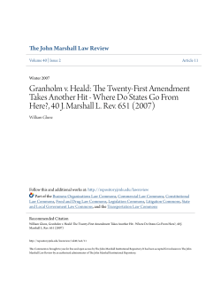 The Twenty-First Amendment Takes Another Hit