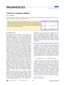 Tutorial on Oxidative Addition