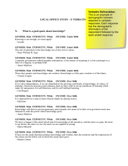 LOCAL OFFICE STUDY - X VERBATIMS X. What is a good quote