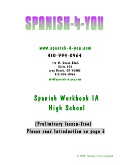 1. Preliminary Lesson HS - Spanish-4-You