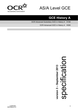 Specification - AS/A Level History A
