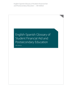English-Spanish Glossary of Student Financial Aid