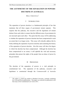 the asymmetry of the separation of powers doctrine in australia
