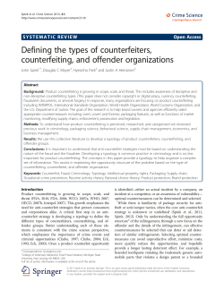 Defining the types of counterfeiters, counterfeiting, and offender