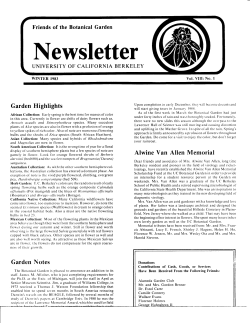 Newsletter - UC Botanical Garden - University of California, Berkeley