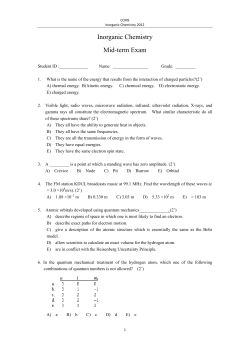 Inorganic Chemistry Mid