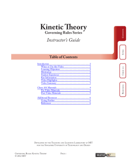 Kinetic Theory Instructor Guide