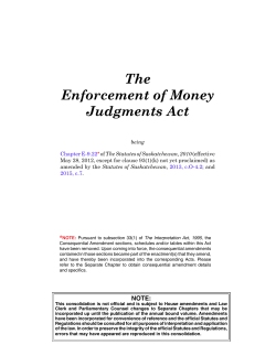 The Enforcement of Money Judgments Act