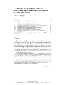 Three Ideas of Self-Determination in International Law and