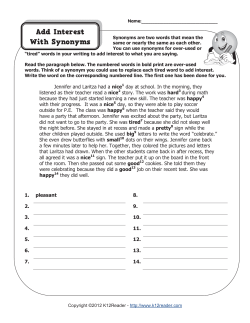 Add Interest With Synonyms