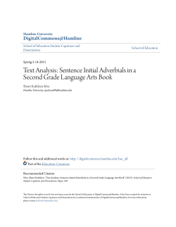 Text Analysis: Sentence Initial Adverbials in a Second Grade