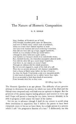 Nature of Homeric Composition