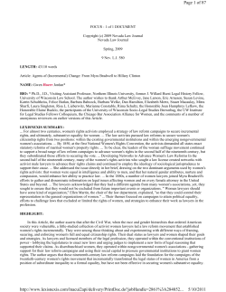 Agents of Incremental Change: From Myra Bradwell to Hillary Clinton