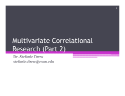 Multivariate Correlational Research (Part 2)