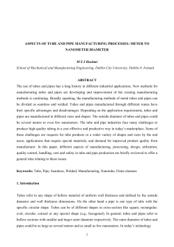 aspects of pipe and tube manufacturing processes: meter to