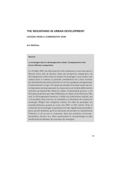 THE MOUNTAINS IN URBAN DEVELOPMENT