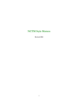 NCTM Style Matters - National Council of Teachers of Mathematics